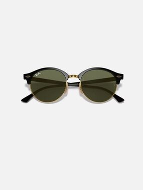 Ray-Ban Club Round Classic Sunglasses in Black and Gold. Only Worn Once!